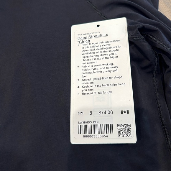 Lululemon Deep Stretch Long Sleeve Shirt- Size 8 - Picture 7 of 8